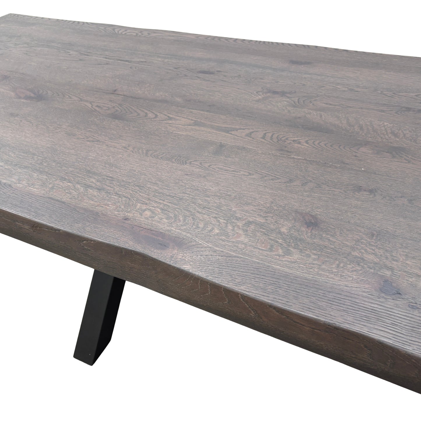 Bodahl ‘Njord’ 02 Smoked Raw Edge Dining Table with Metal Star Base 180cm