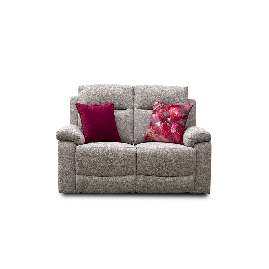 'Georgia' Natural Fabric 2 Seater Manual Recliner Sofa