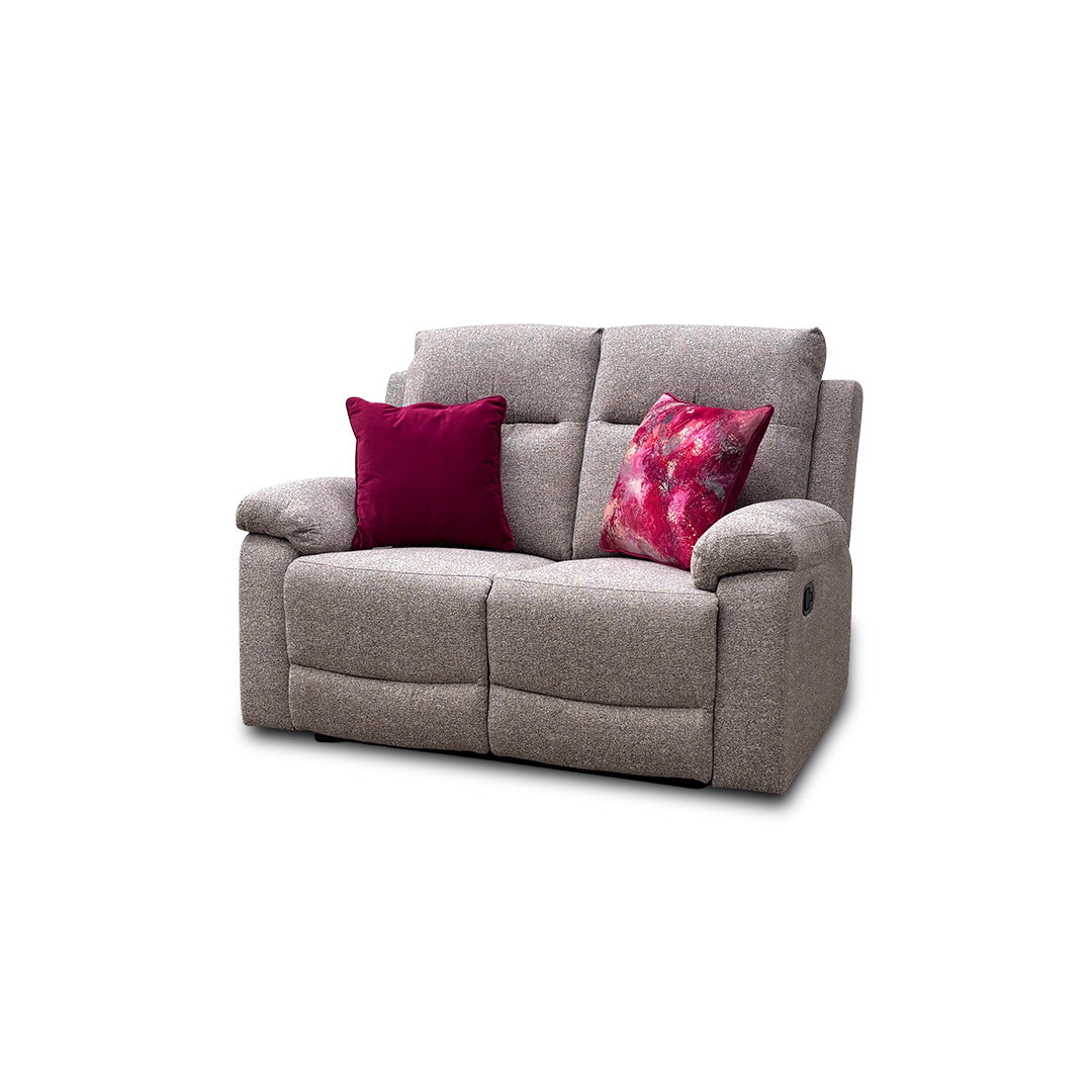 'Georgia' Natural Fabric 2 Seater Manual Recliner Sofa