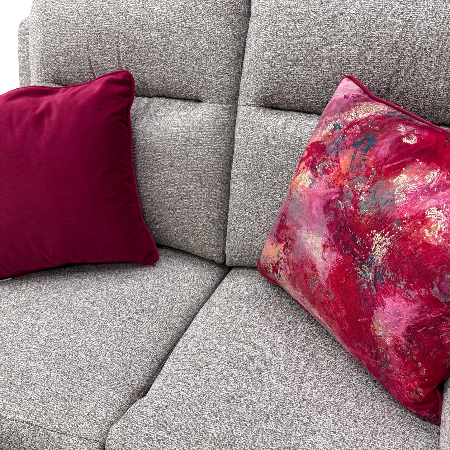 'Georgia' Natural Fabric 2 Seater Manual Recliner Sofa
