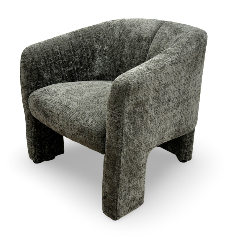 ‘Humphrey’ Green Chenille Fabric Accent Chair