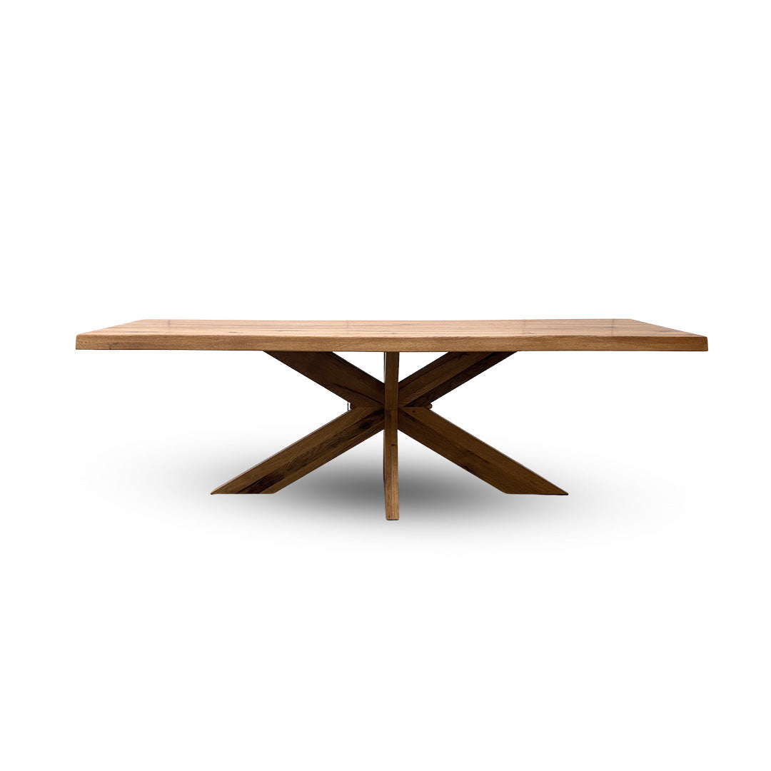 Bodahl ‘Njord’ 01 Oiled Raw Edge Dining Table with Wood Star Base 240cm