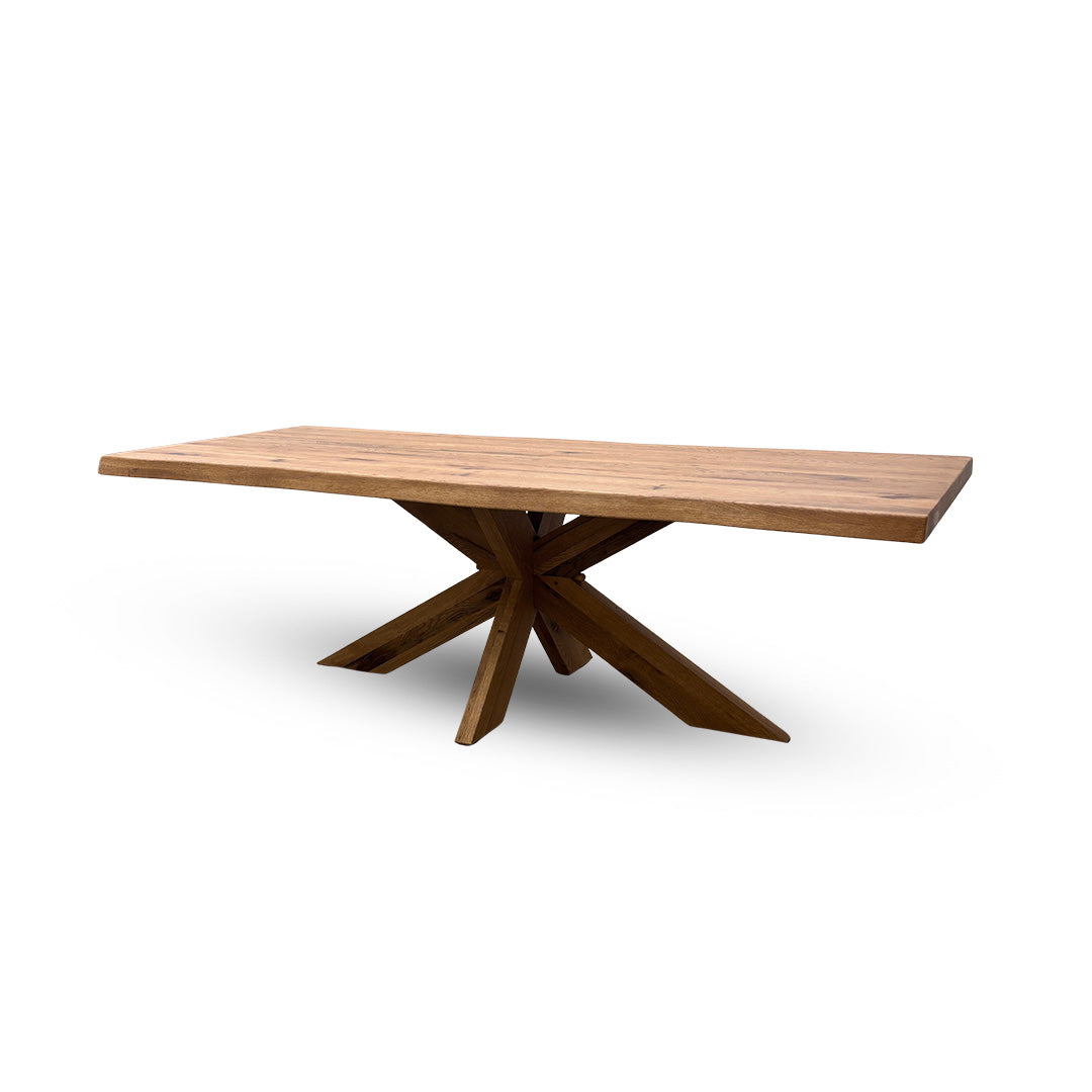 Bodahl ‘Njord’ 01 Oiled Raw Edge Dining Table with Wood Star Base 240cm