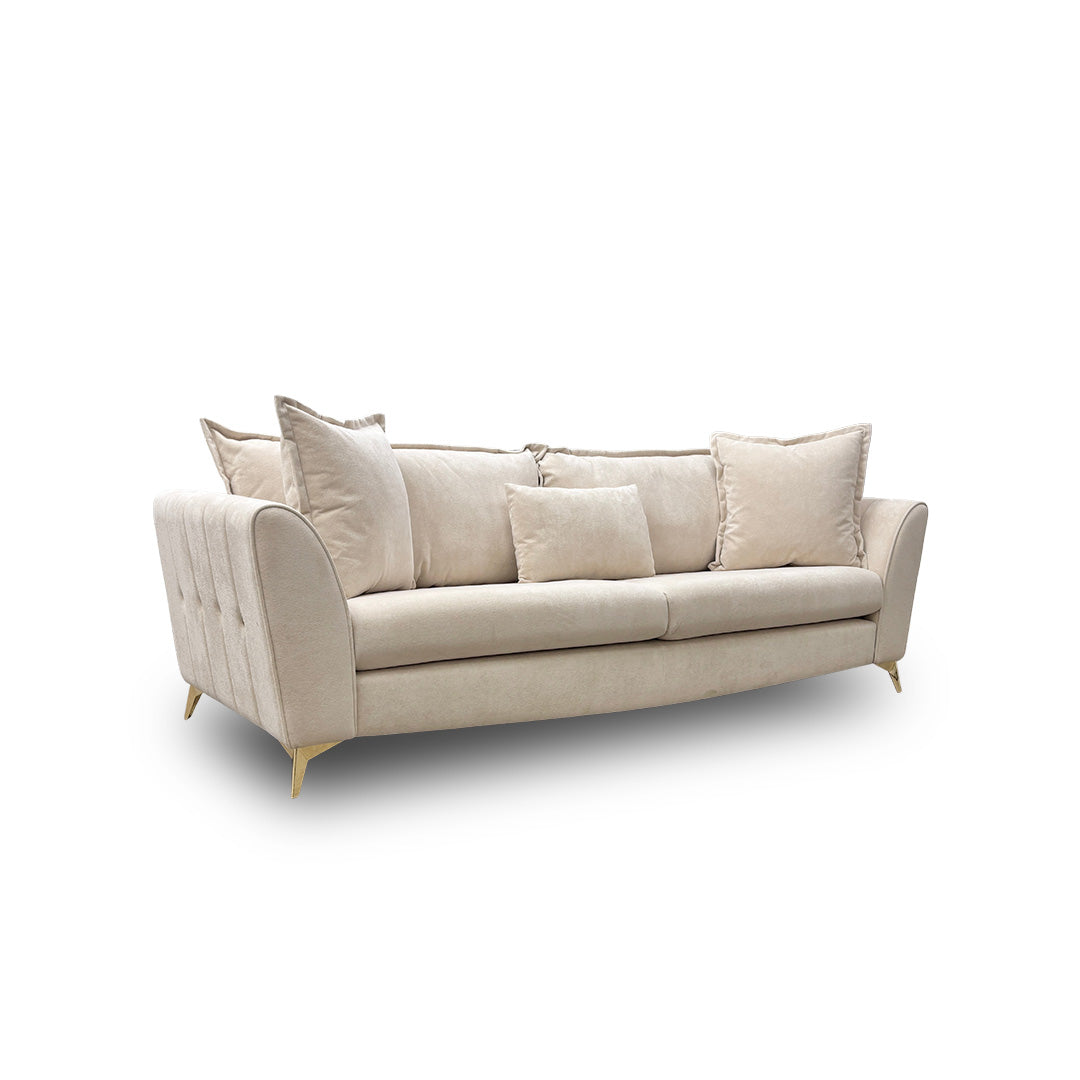 'Luella' Soft Sherpa Natural Mix Oslo Cream Grande Sofa