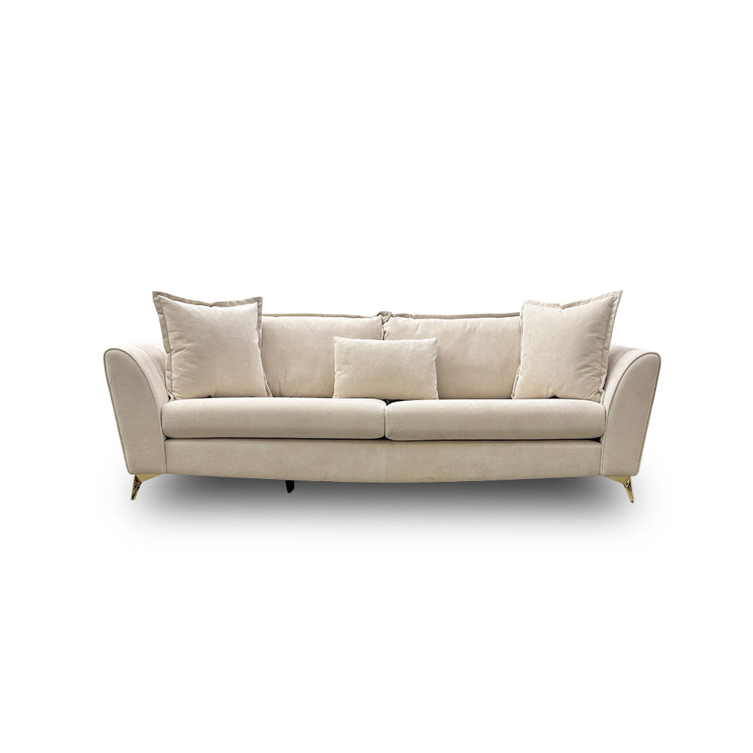 'Luella' Soft Sherpa Natural Mix Oslo Cream Grande Sofa
