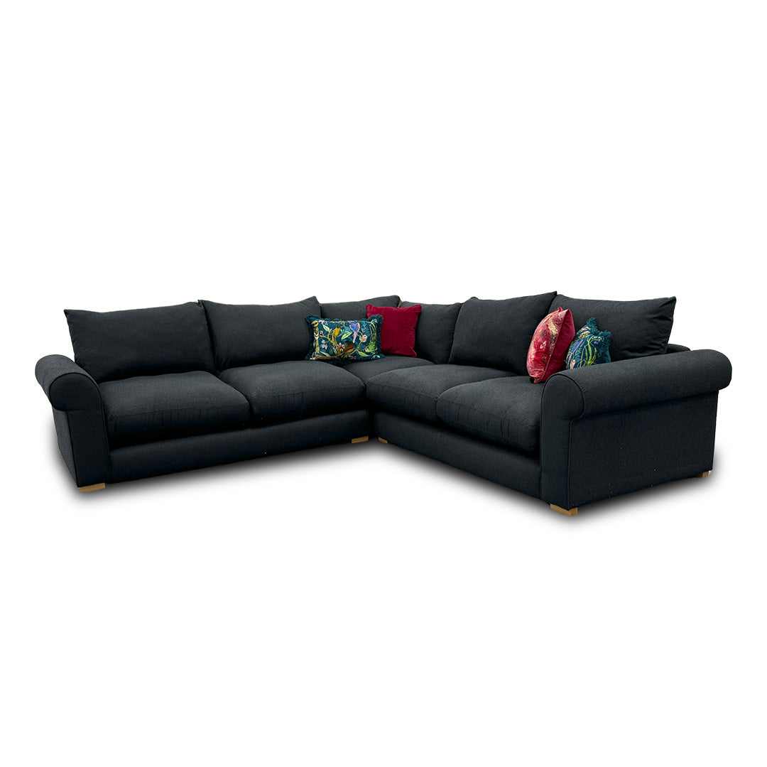 ‘Hugh’ Navy Calix Boucle 2 Corner 2 Sofa