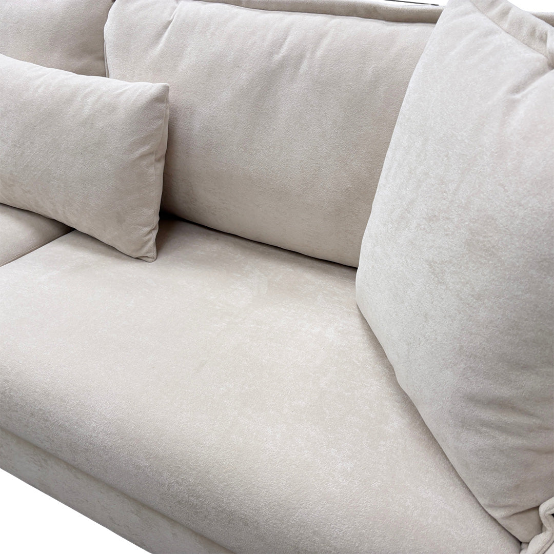 'Luella' Soft Sherpa Natural Mix Oslo Cream Grande Sofa