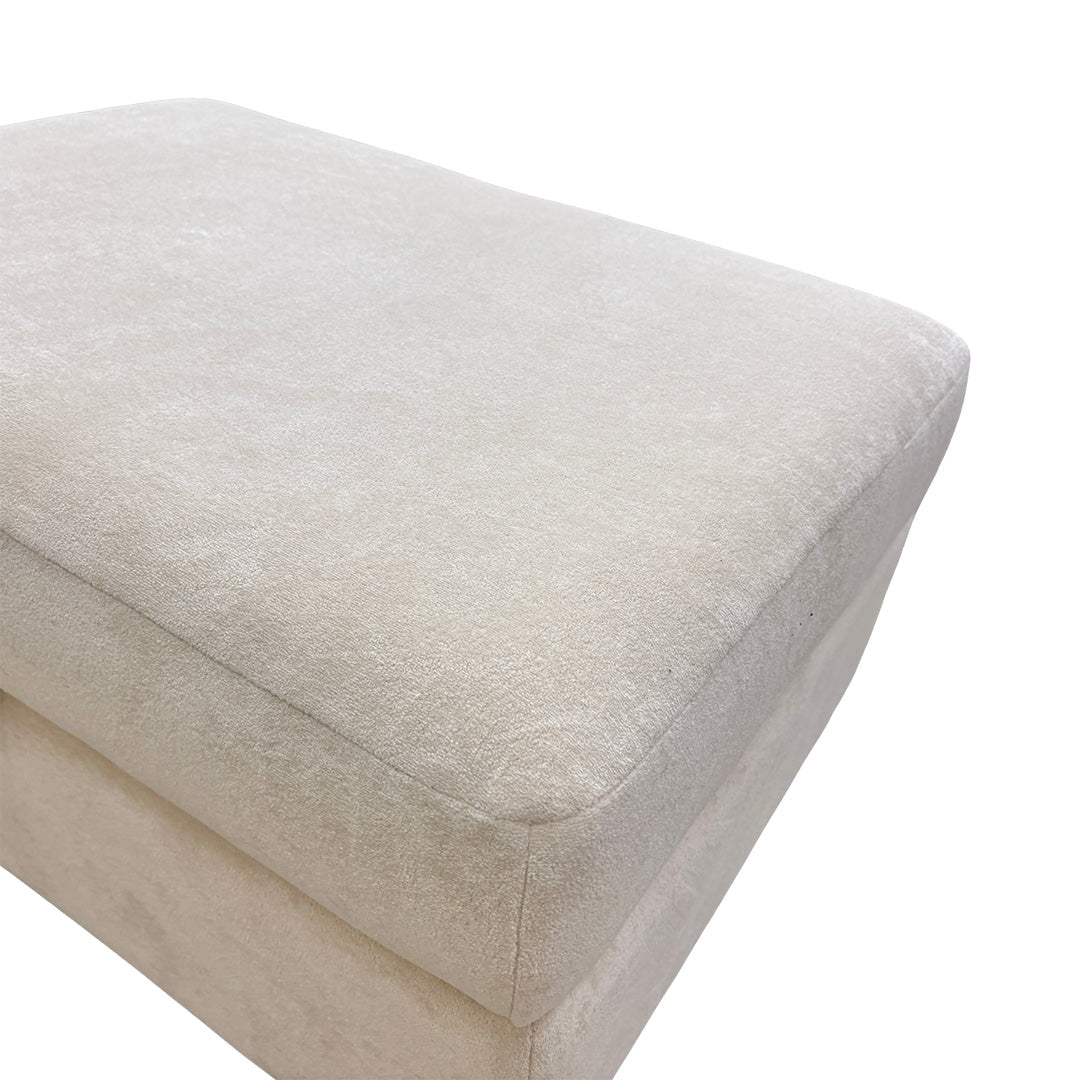 'Luella' Soft Sherpa Natural Mix Oslo Cream Large Storage Footstool