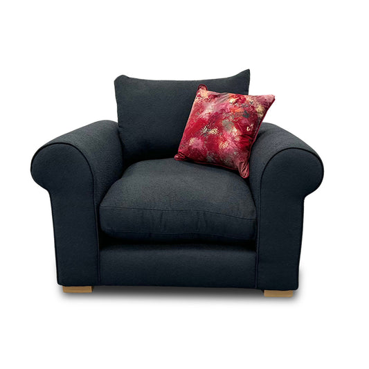 ‘Hugh' Navy Calix Boucle Armchair