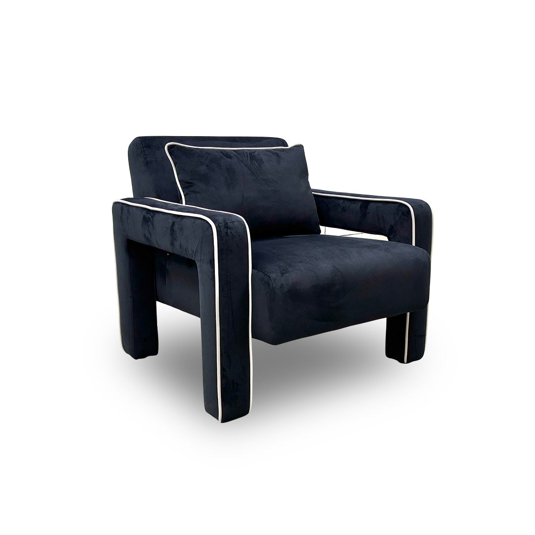 'Demure' Black Demure Velvet Accent Chair