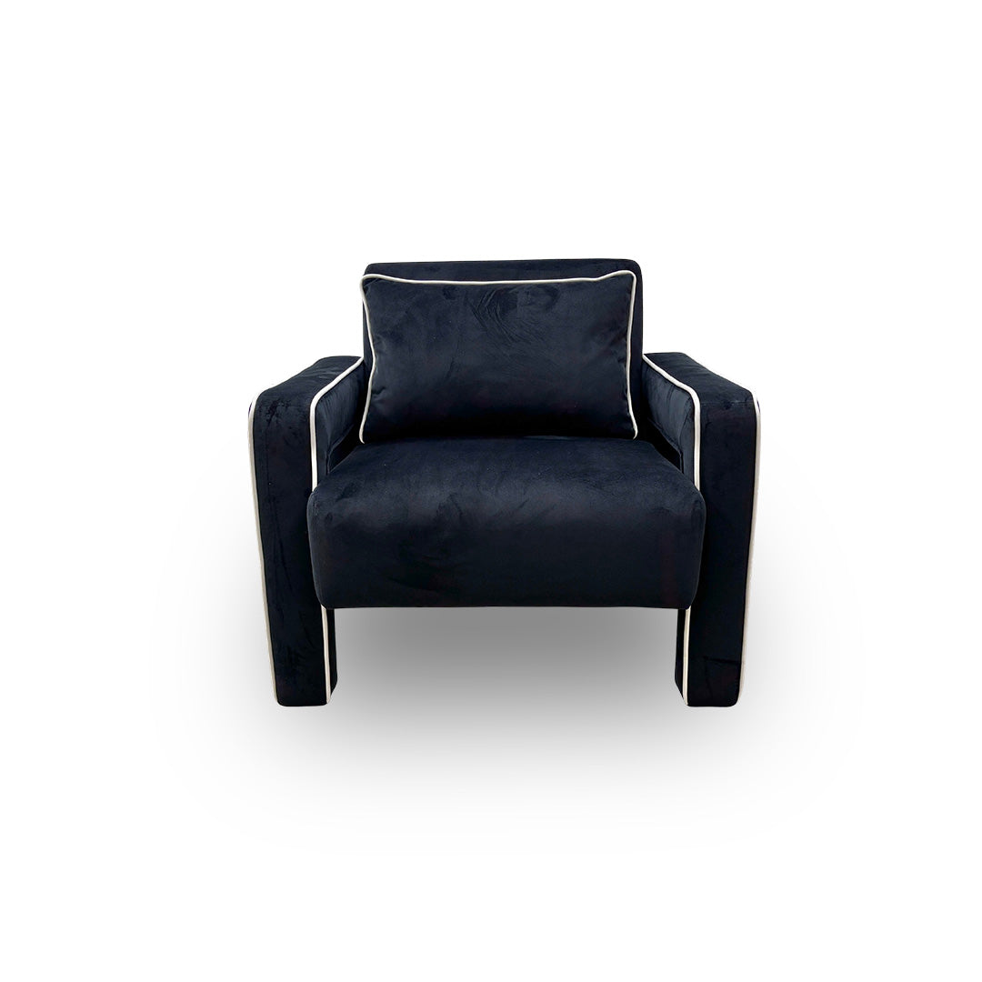 'Demure' Black Demure Velvet Accent Chair