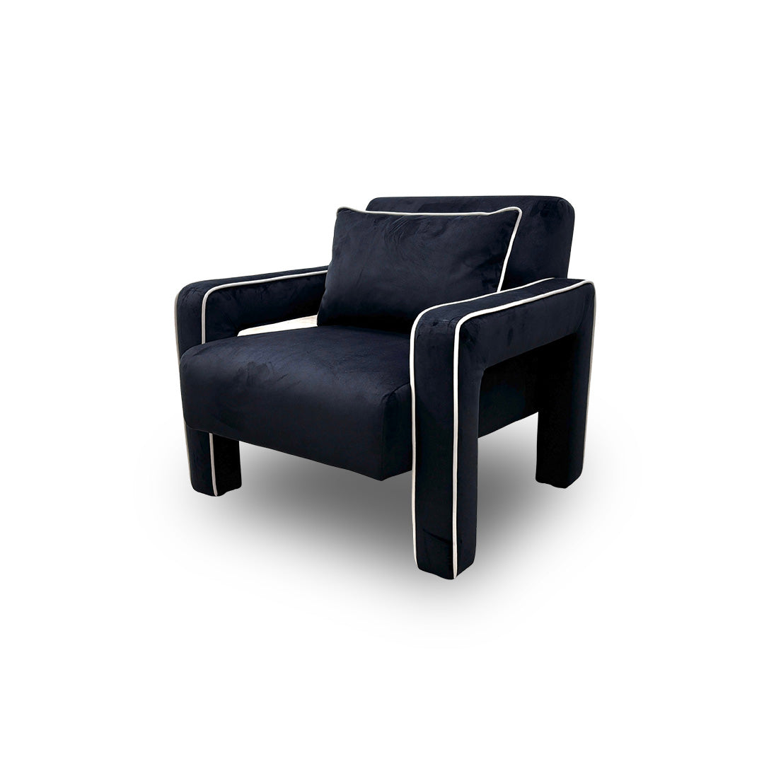 'Demure' Black Demure Velvet Accent Chair