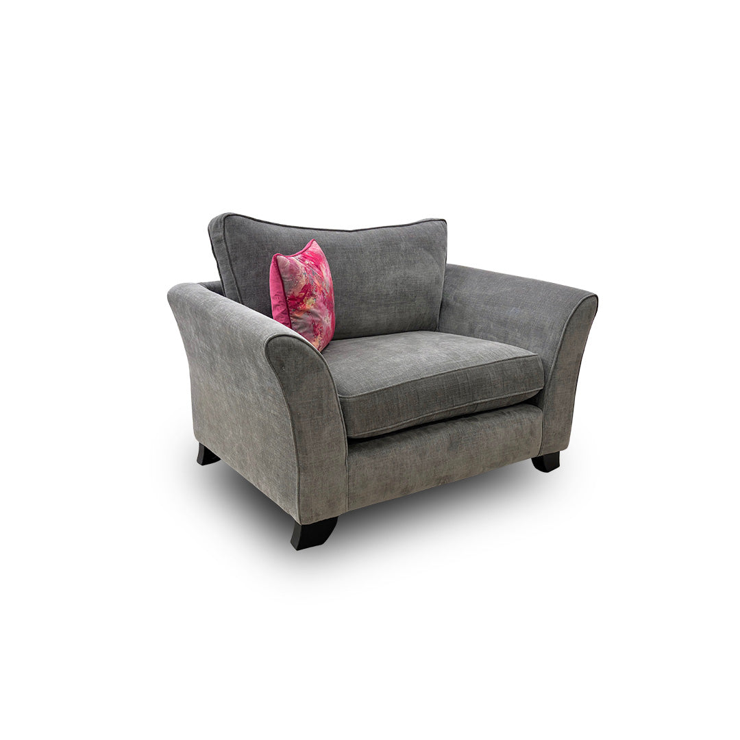'Sasha' Zara Seal Fabric Snuggler Chair