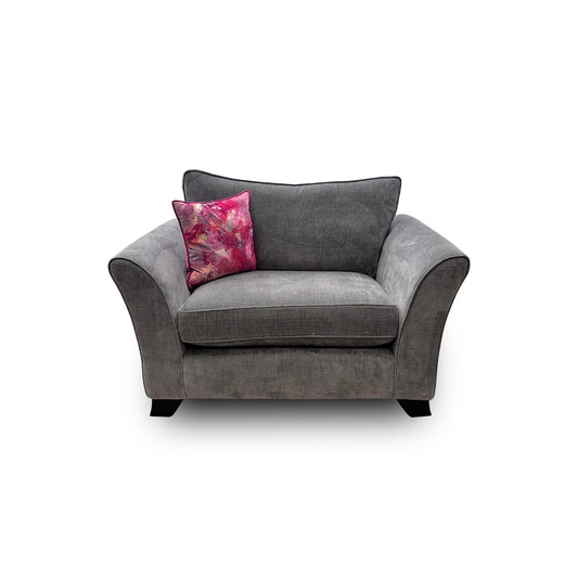 'Sasha' Zara Seal Fabric Snuggler Chair
