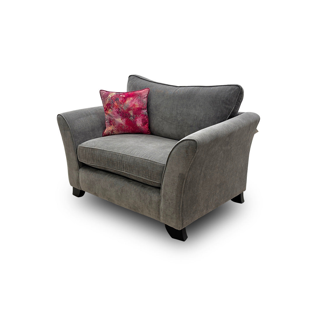 'Sasha' Zara Seal Fabric Snuggler Chair