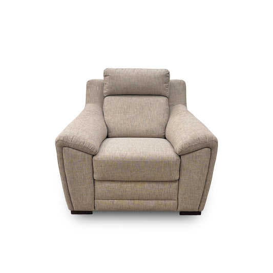 'Tosca' Oatmeal Tight Weave Fabric Armchair