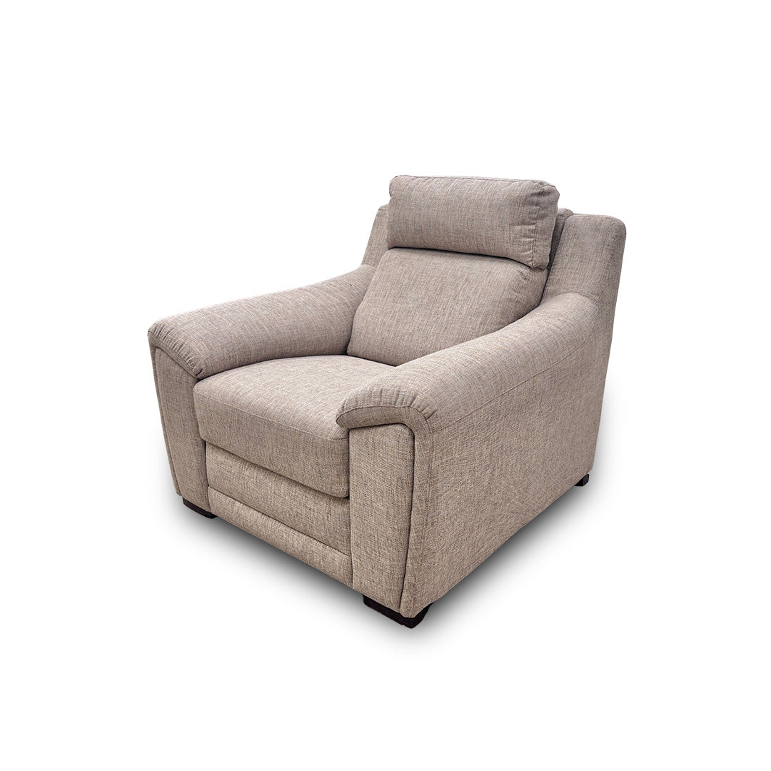 'Tosca' Oatmeal Tight Weave Fabric Armchair