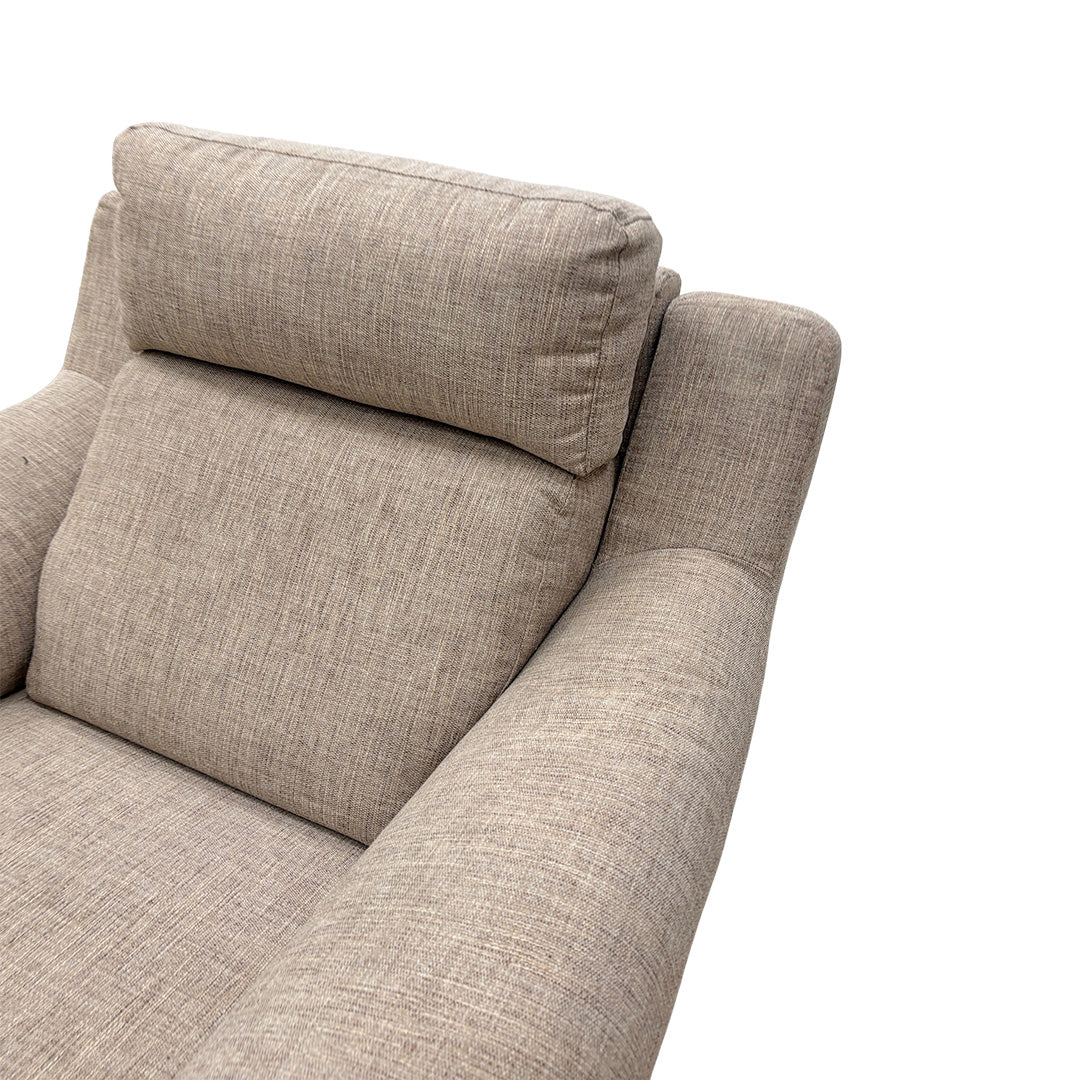 'Tosca' Oatmeal Tight Weave Fabric Armchair