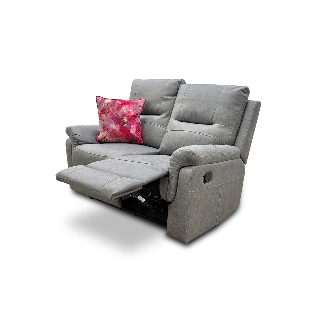 'Ranger' Grey Endurance Fabric Manual Recliner 2 Seater Sofa