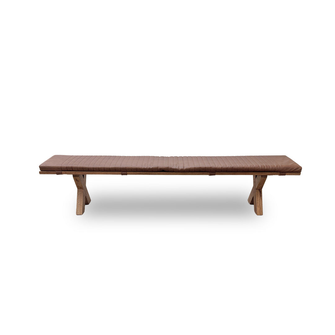Bodahl 'Loki' 04 Desert Solid Oak 240cm Dining Bench with Cognac 240cm Bench Pad
