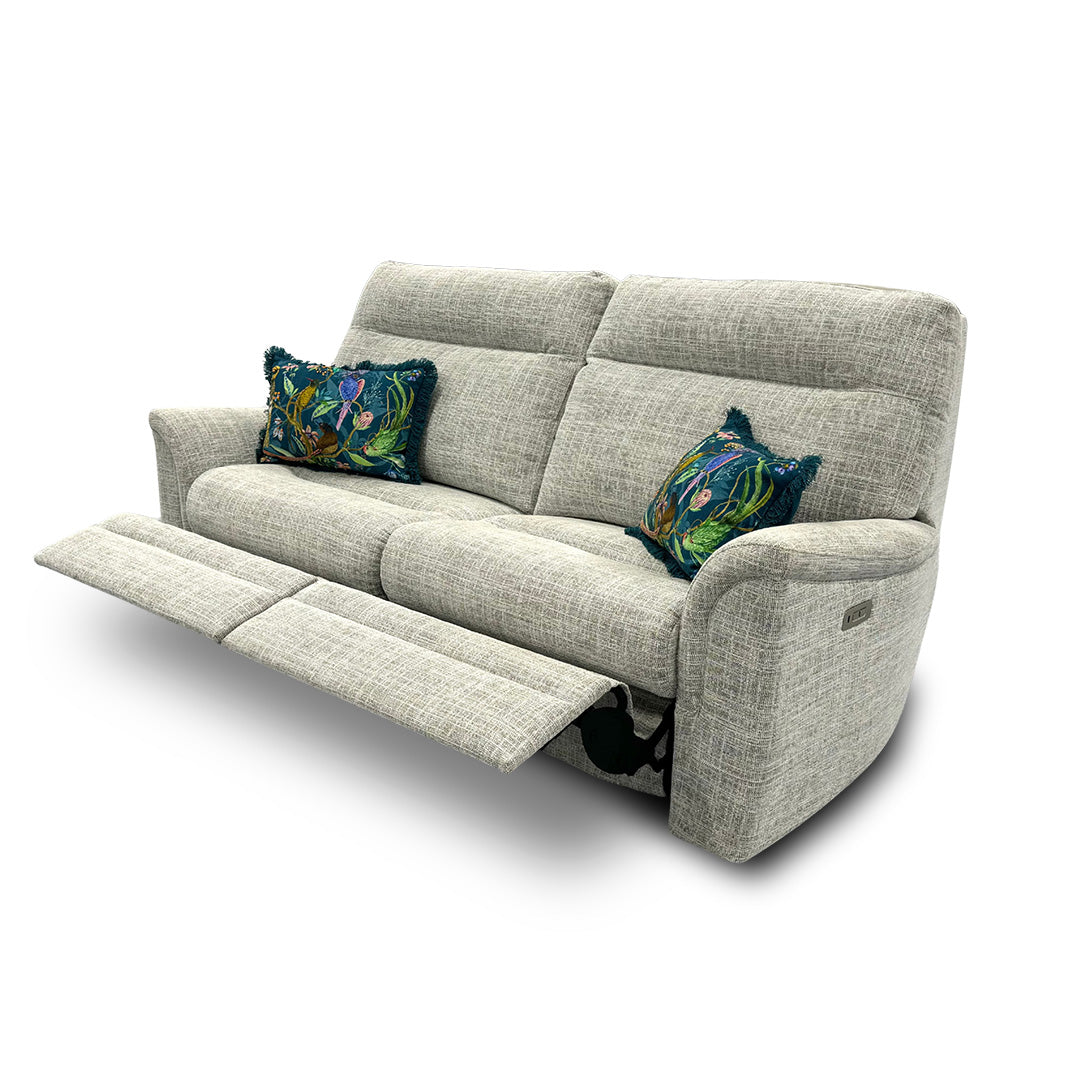 Parker Knoll ‘Hudson 23’ Dash Stone 001497-0040 Large 2 Seater Fabric Power Recliner Sofa
