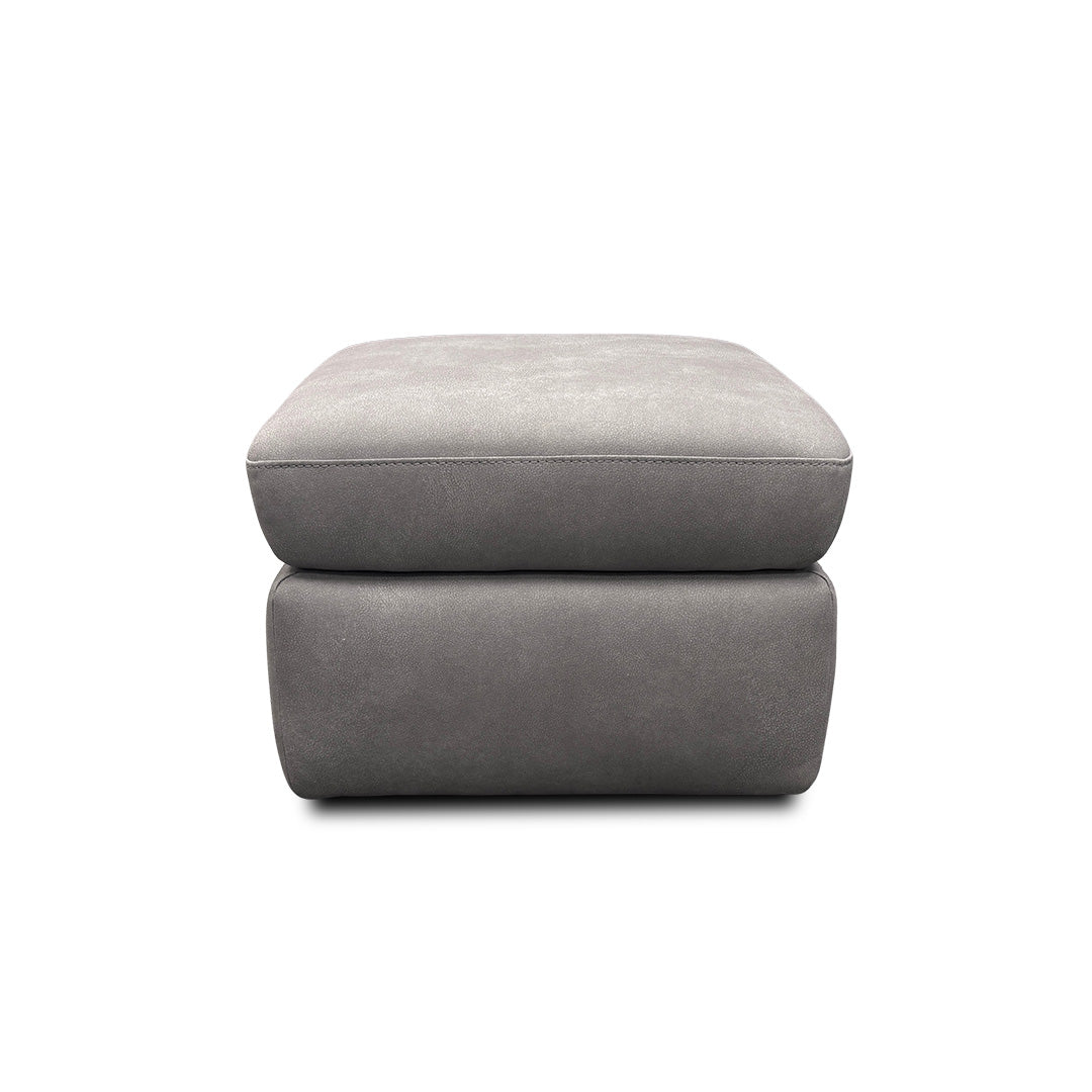 'Cinemax' Nappa Grey Velvet Storage Footstool