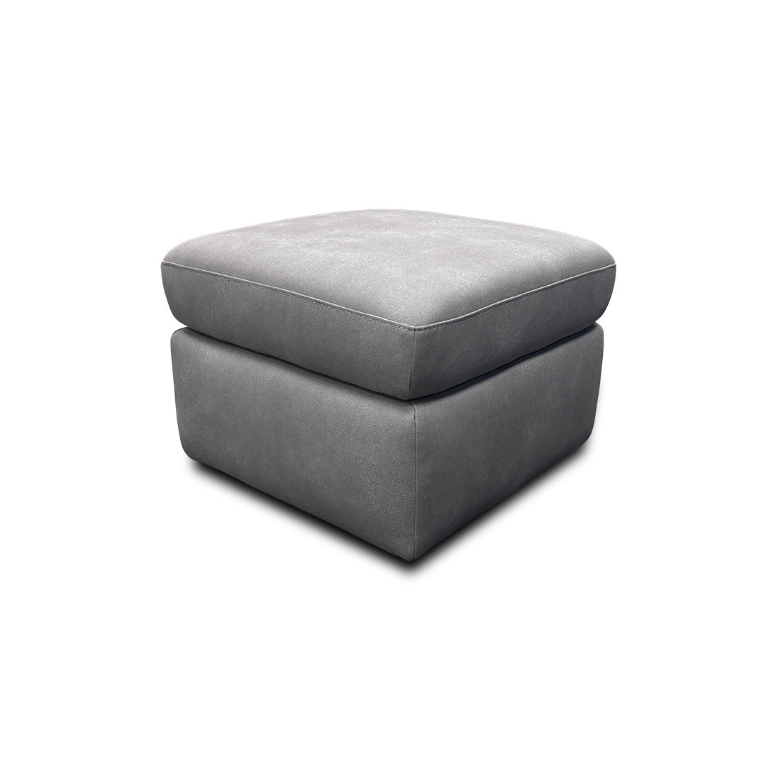 'Cinemax' Nappa Grey Velvet Storage Footstool