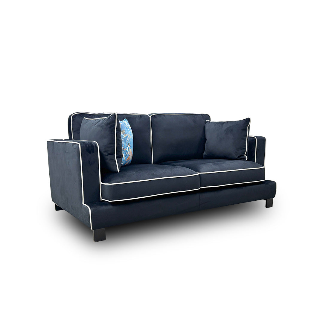 'Demure' Black Demure Velvet 2 Seater Sofa