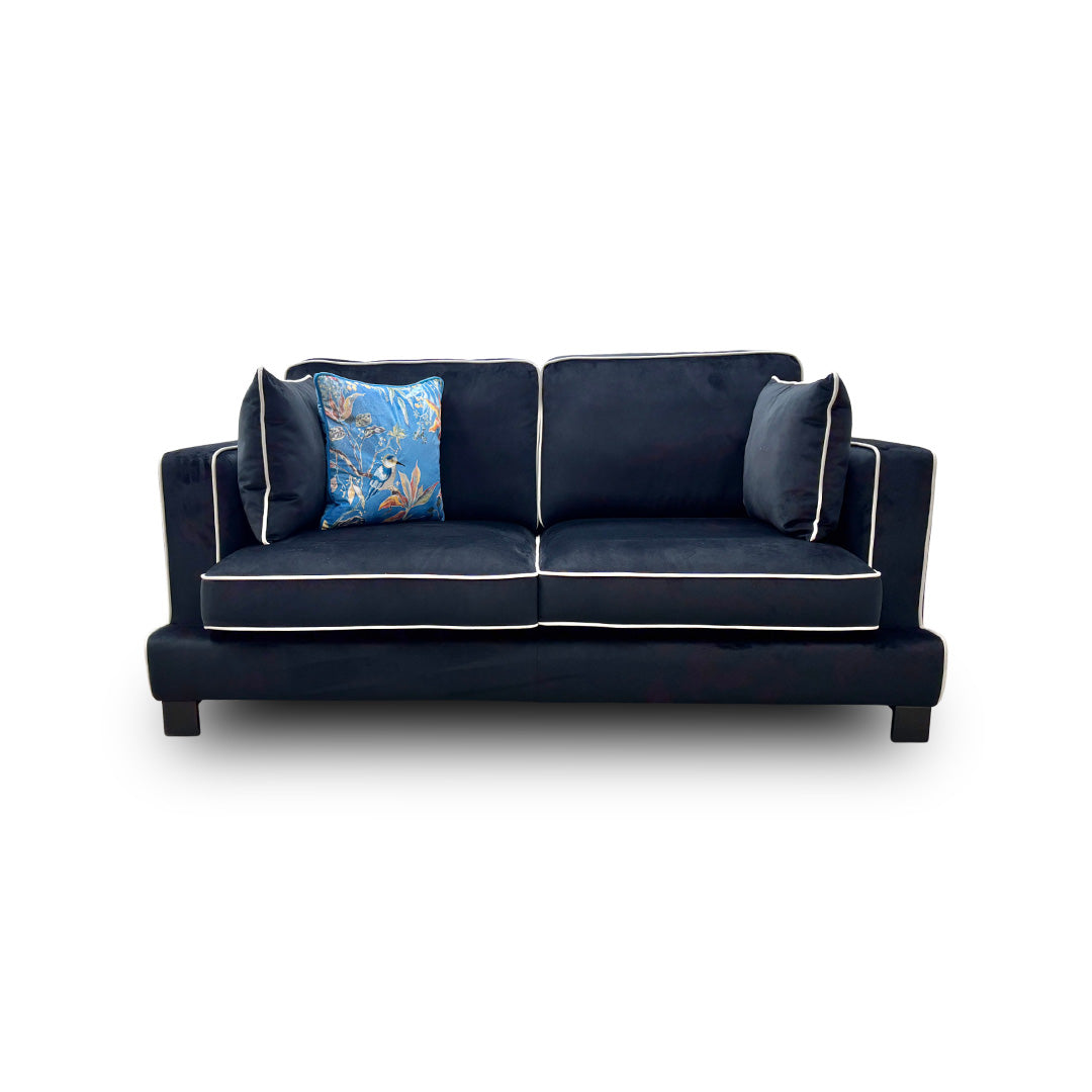 'Demure' Black Demure Velvet 2 Seater Sofa