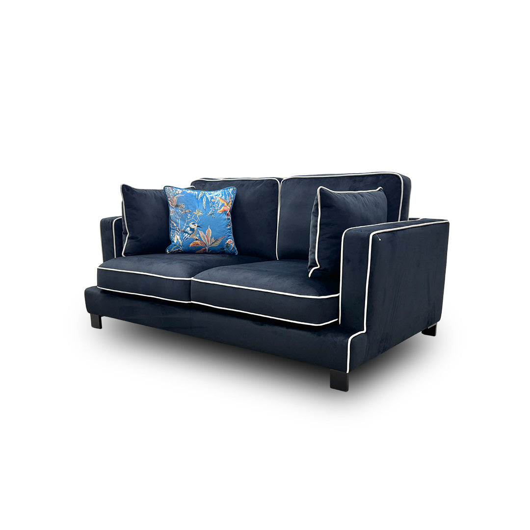 'Demure' Black Demure Velvet 2 Seater Sofa