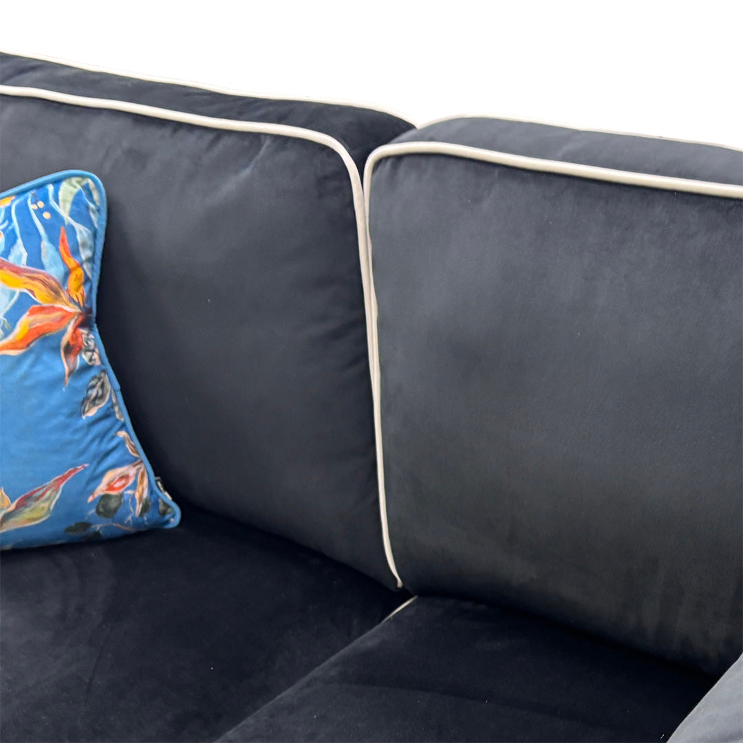 'Demure' Black Demure Velvet 2 Seater Sofa