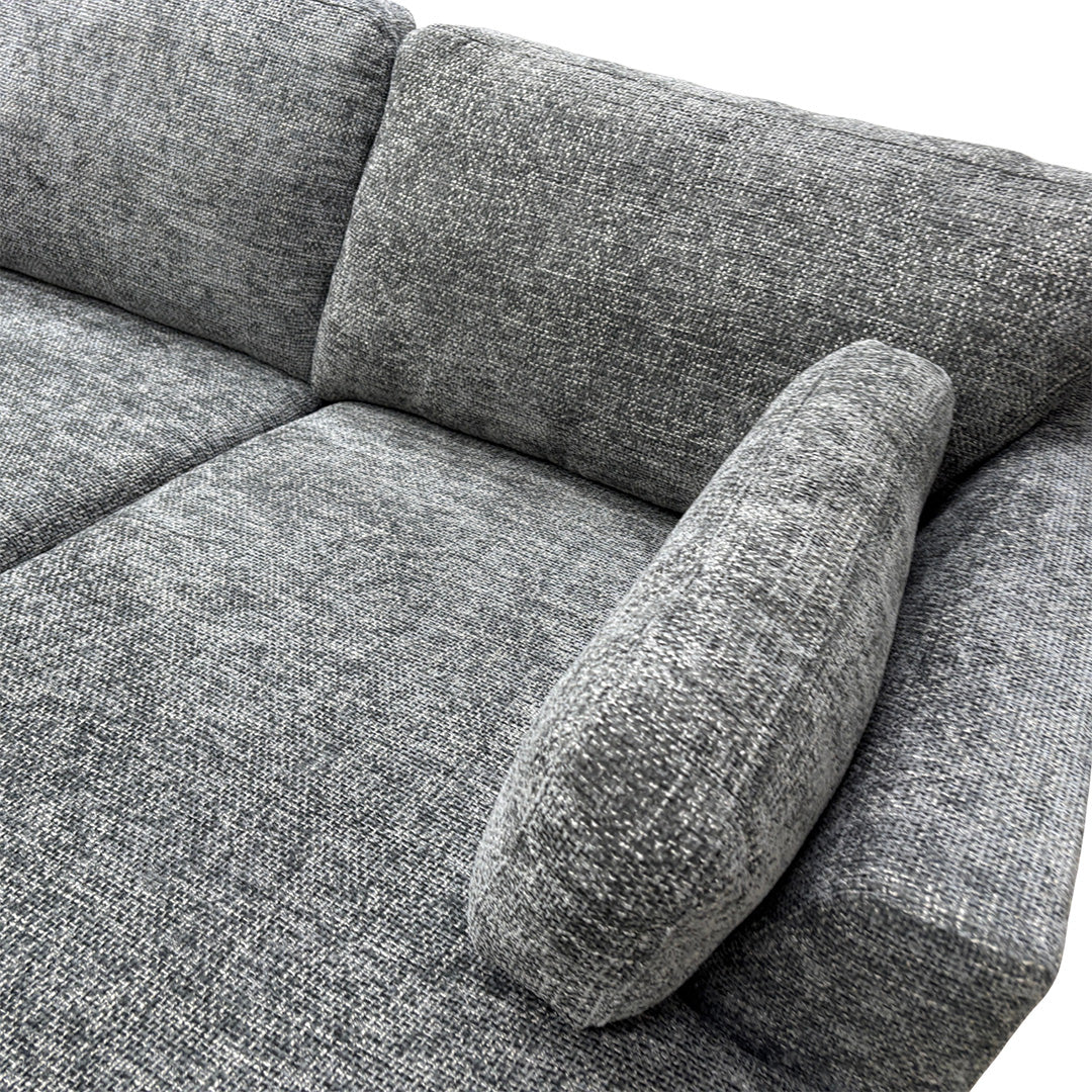 'Essie' Charcoal Essie Body Woven Fabric Double Ended Chaise Sofa