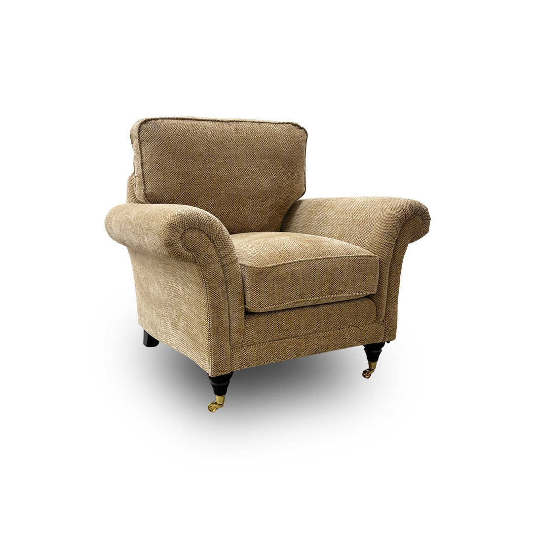 Parker Knoll 'Plaza' Beige Woven Fabric Armchair
