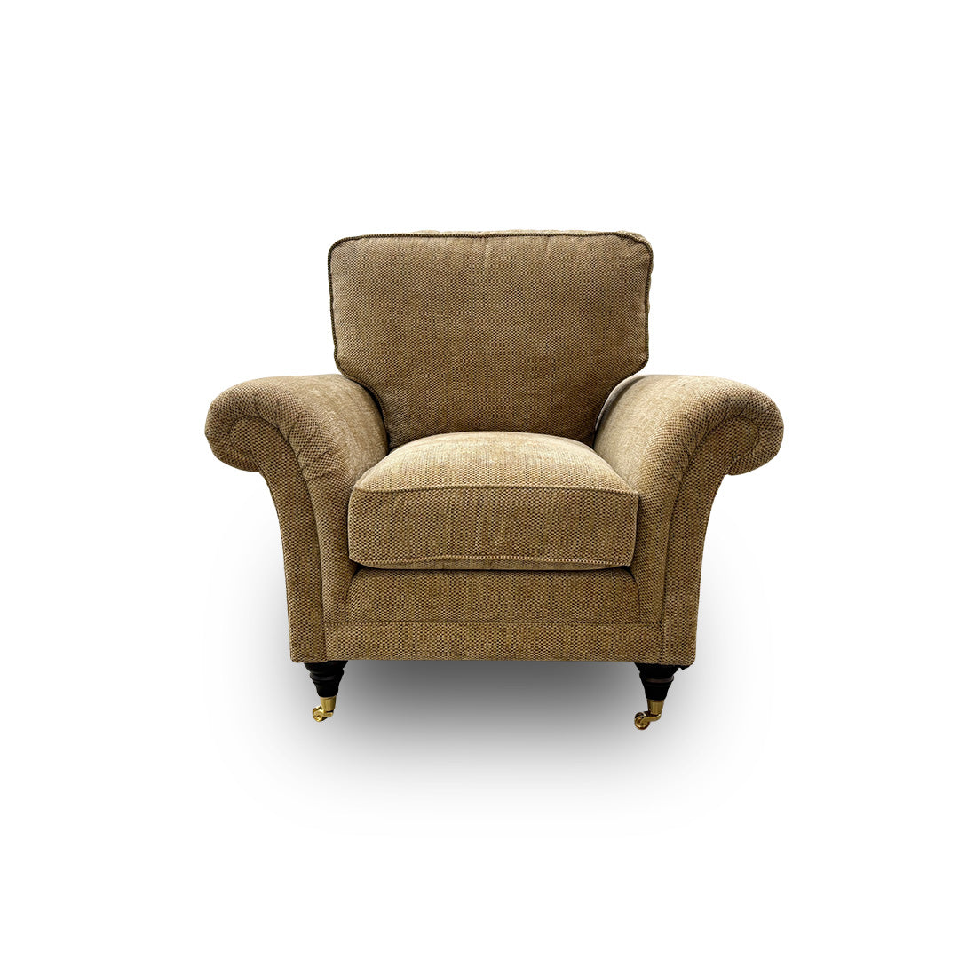 Parker Knoll 'Plaza' Beige Woven Fabric Armchair