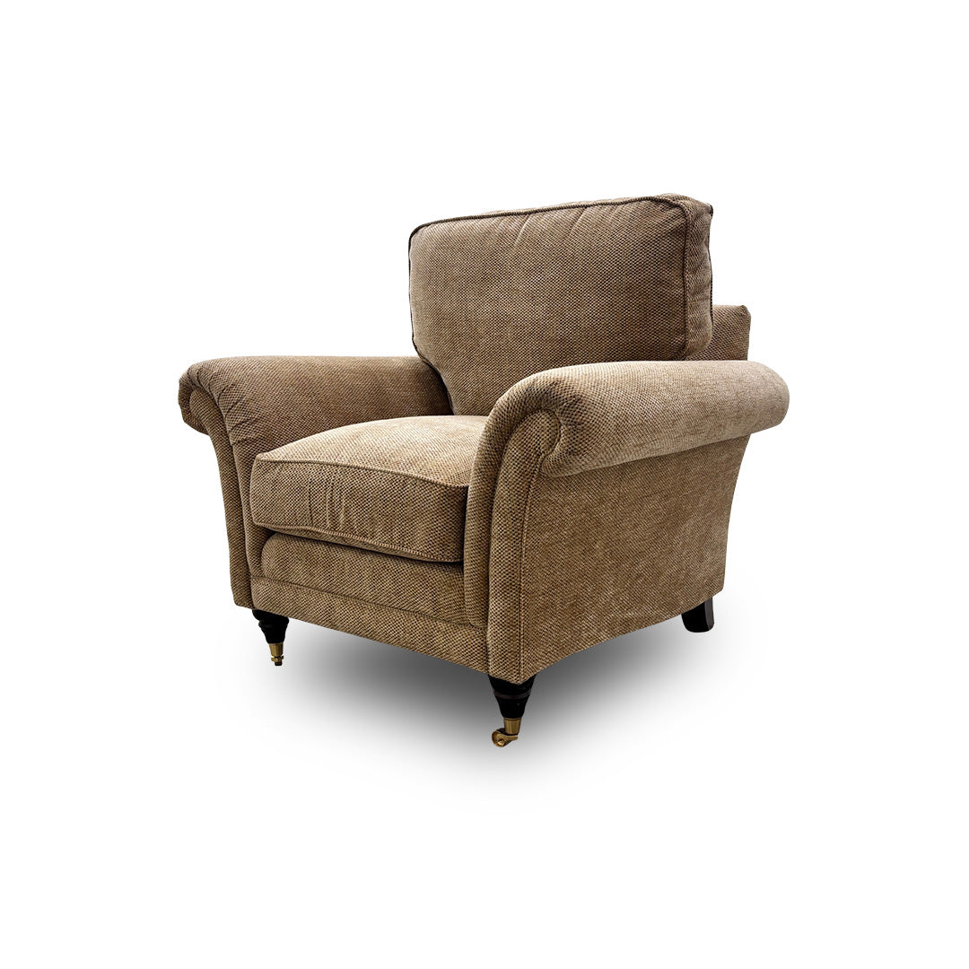 Parker Knoll 'Plaza' Beige Woven Fabric Armchair