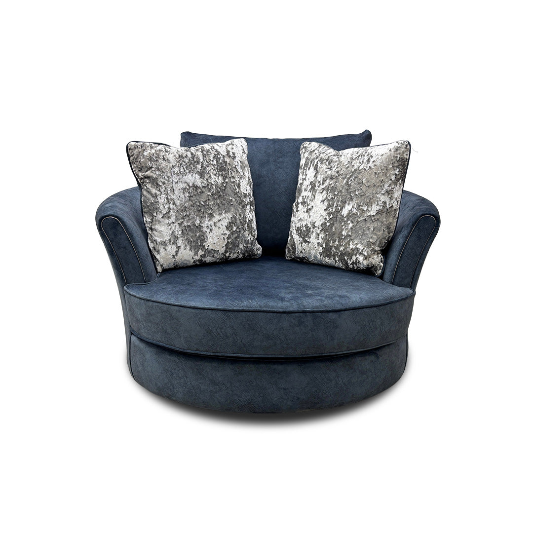 'Ariana' Dapple Ocean Chrome Insert Twister Snuggler Chair