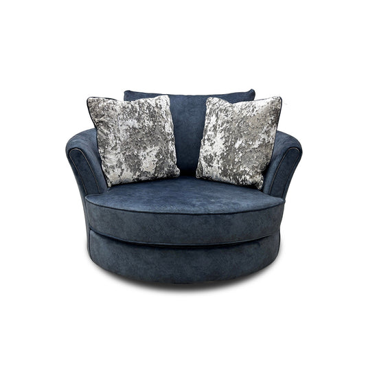 'Ariana' Dapple Ocean Chrome Insert Twister Snuggler Chair