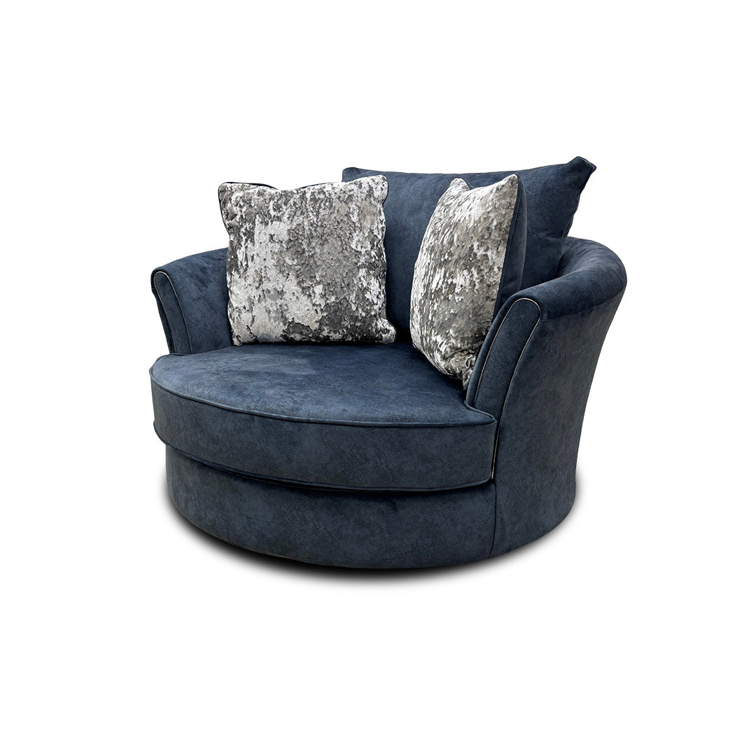 'Ariana' Dapple Ocean Chrome Insert Twister Snuggler Chair