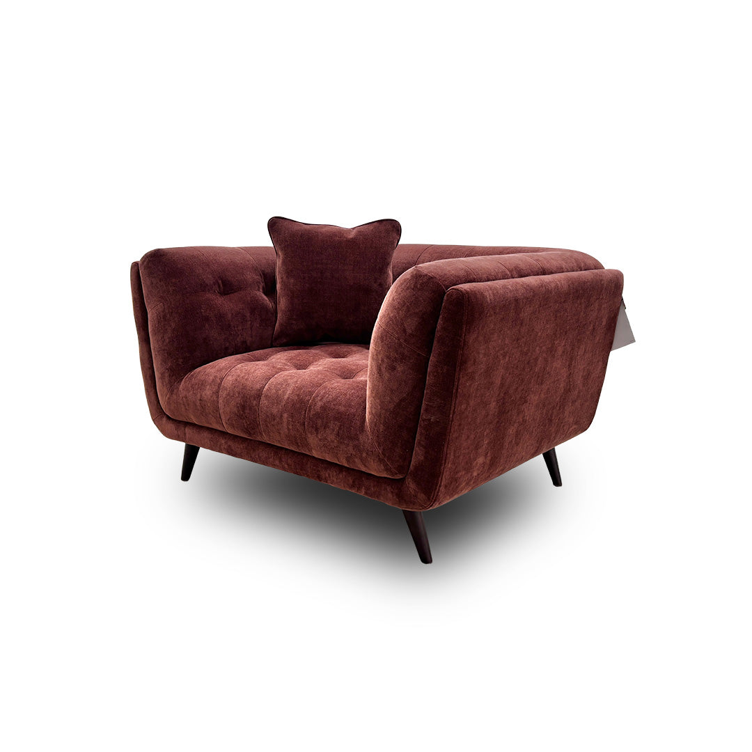'Rene' Manhattan Burnt Sienna Fabric Cuddler Chair
