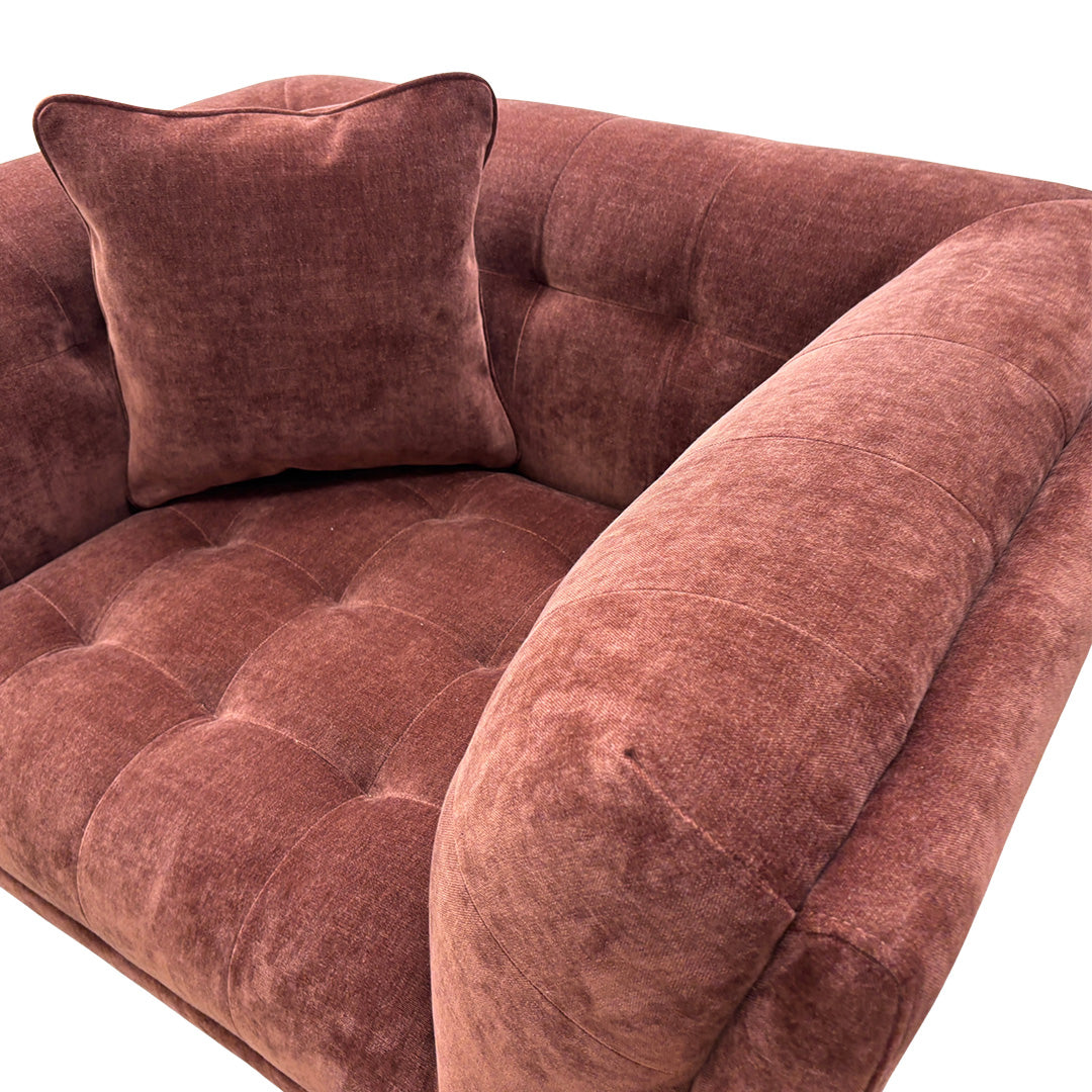 'Rene' Manhattan Burnt Sienna Fabric Cuddler Chair