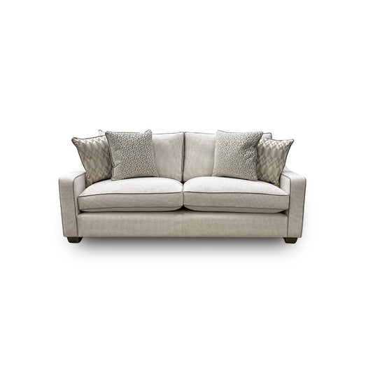 'Celine' Tuzzi Ivory Biscuit Scat Gw Cp Tight Weave Fabric 3 Seater Sofa