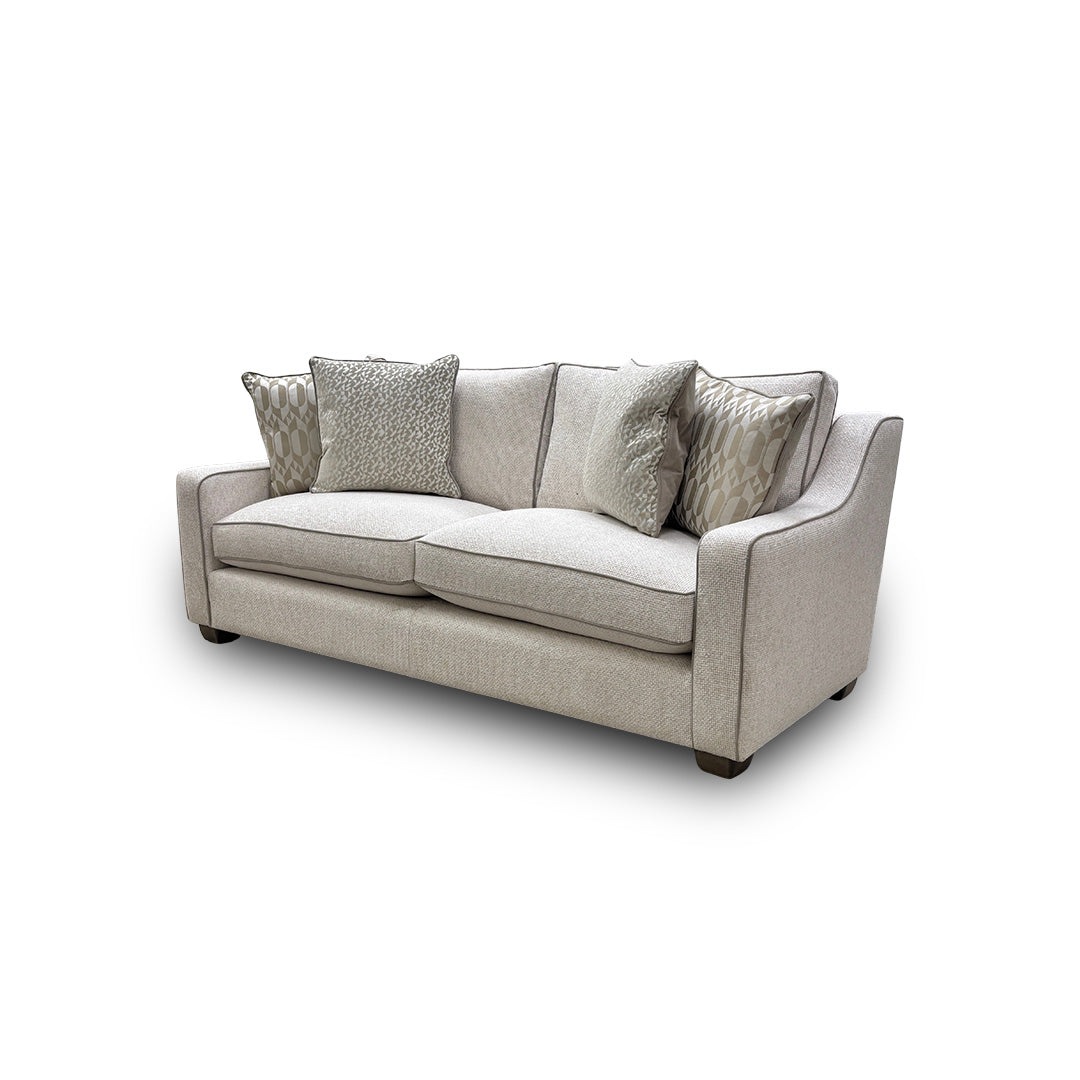 'Celine' Tuzzi Ivory Biscuit Scat Gw Cp Tight Weave Fabric 3 Seater Sofa
