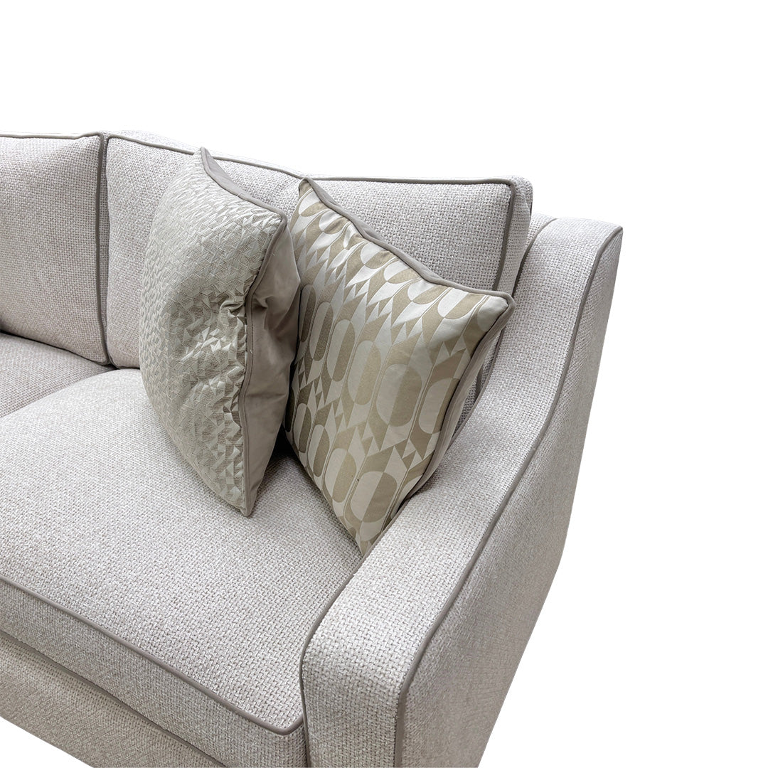 'Celine' Tuzzi Ivory Biscuit Scat Gw Cp Tight Weave Fabric 3 Seater Sofa