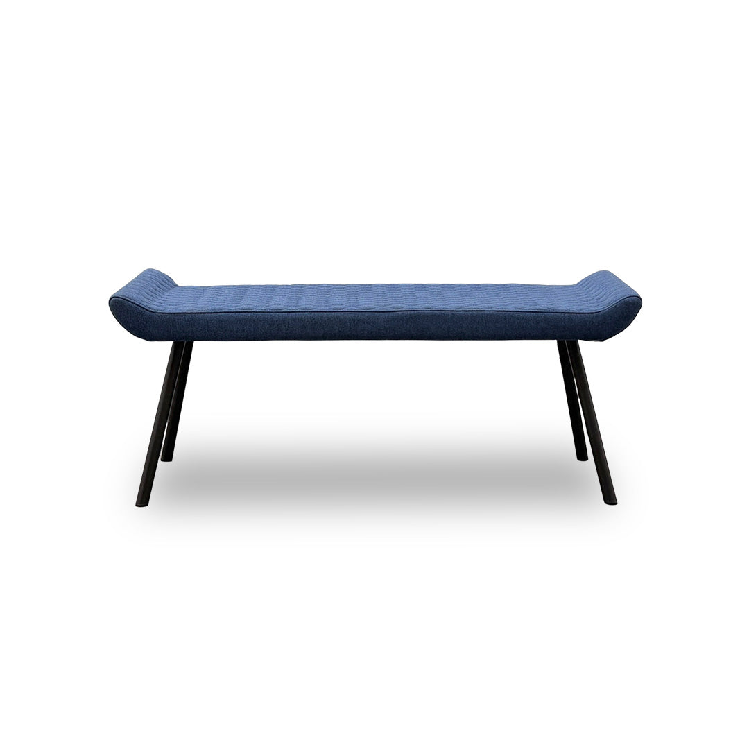 'Rocket' Mineral Blue Fabric Low Dining Bench