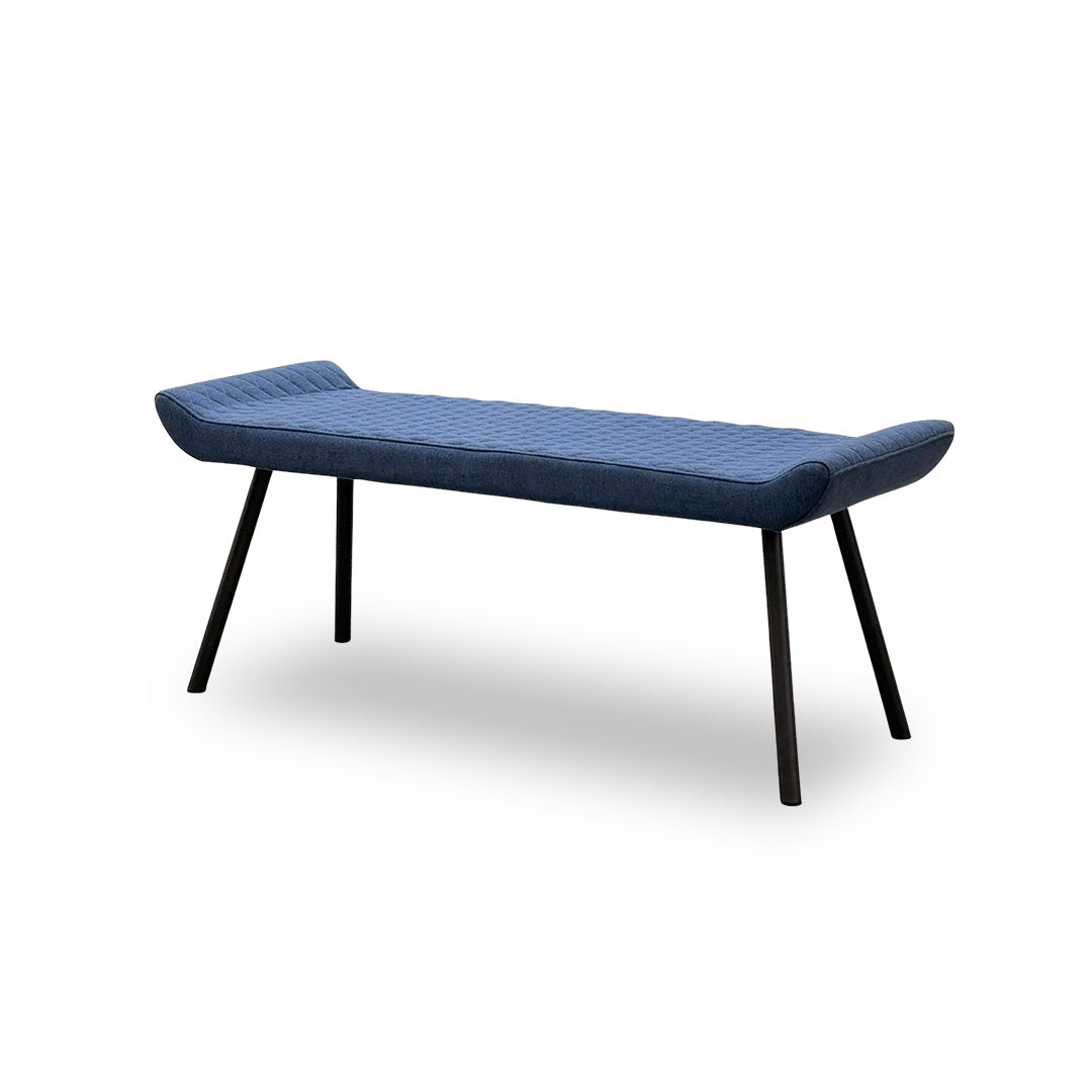 'Rocket' Mineral Blue Fabric Low Dining Bench