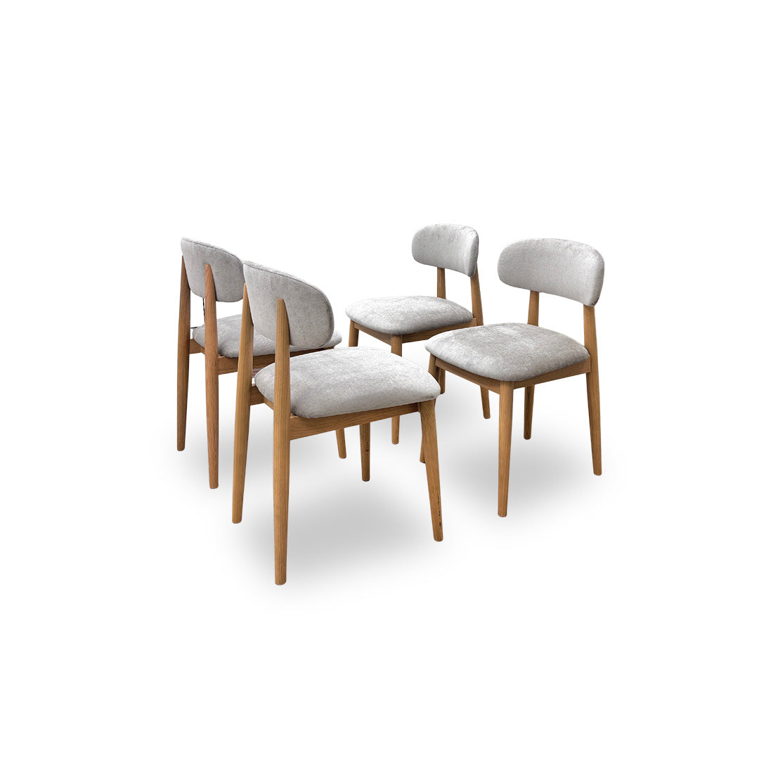'Stockholm' Upholstered Wooden Dining Chairs - Set of 4