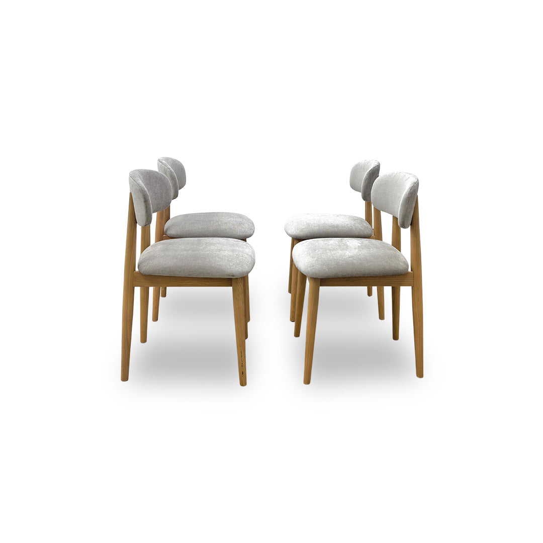 'Stockholm' Upholstered Wooden Dining Chairs - Set of 4