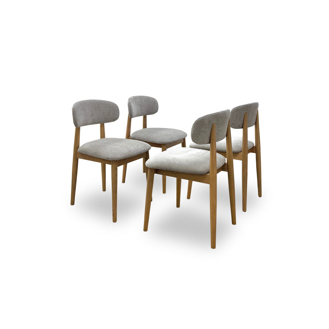 'Stockholm' Upholstered Wooden Dining Chairs - Set of 4