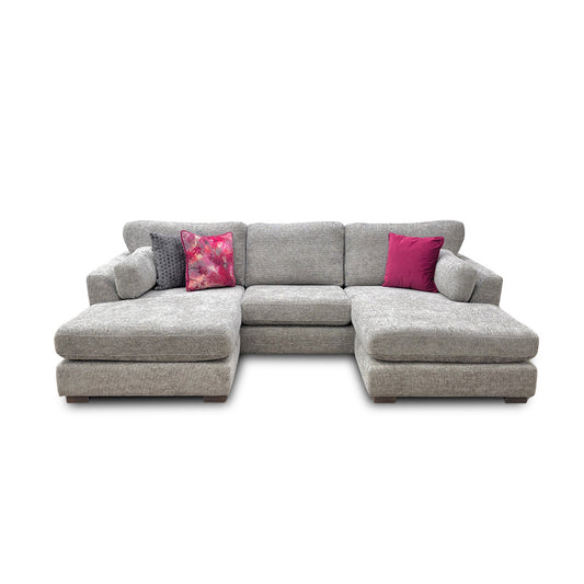 'Essie' Stone Essie Body Woven Fabric Double Ended Chaise Sofa