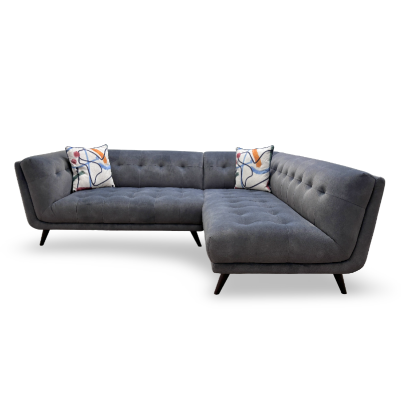 ‘Rene' Dexter Shadow Velvet Chaise End Corner Sofa